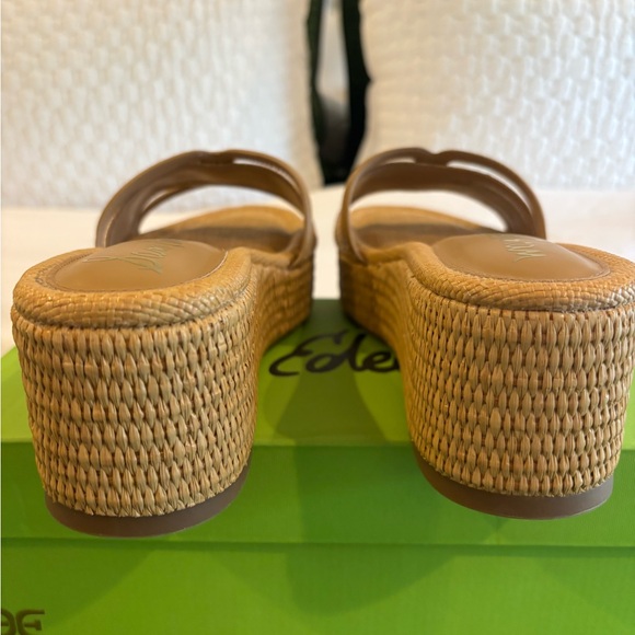 New!Sam Edelman Pauleena Raffia platform wedge sandals in the Sand Dune. SZ 8 - Picture 9 of 11